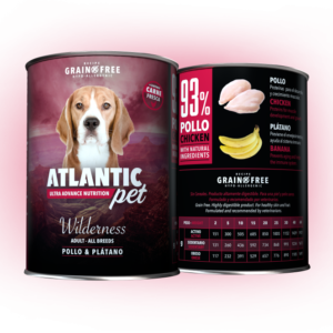 ATLANTIC PET GRAIN FREE LATA PERRO POLLO Y PLATANO