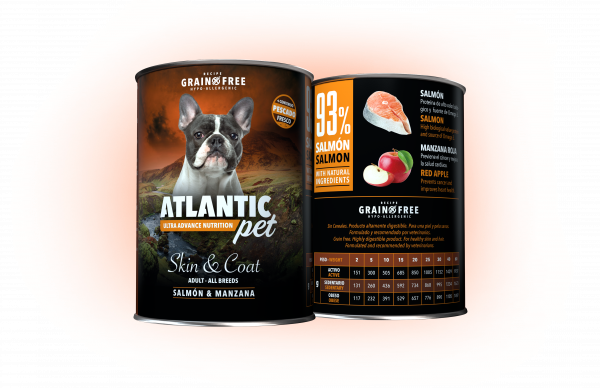 lata atlantic pet skin coat salmón para perros adultos