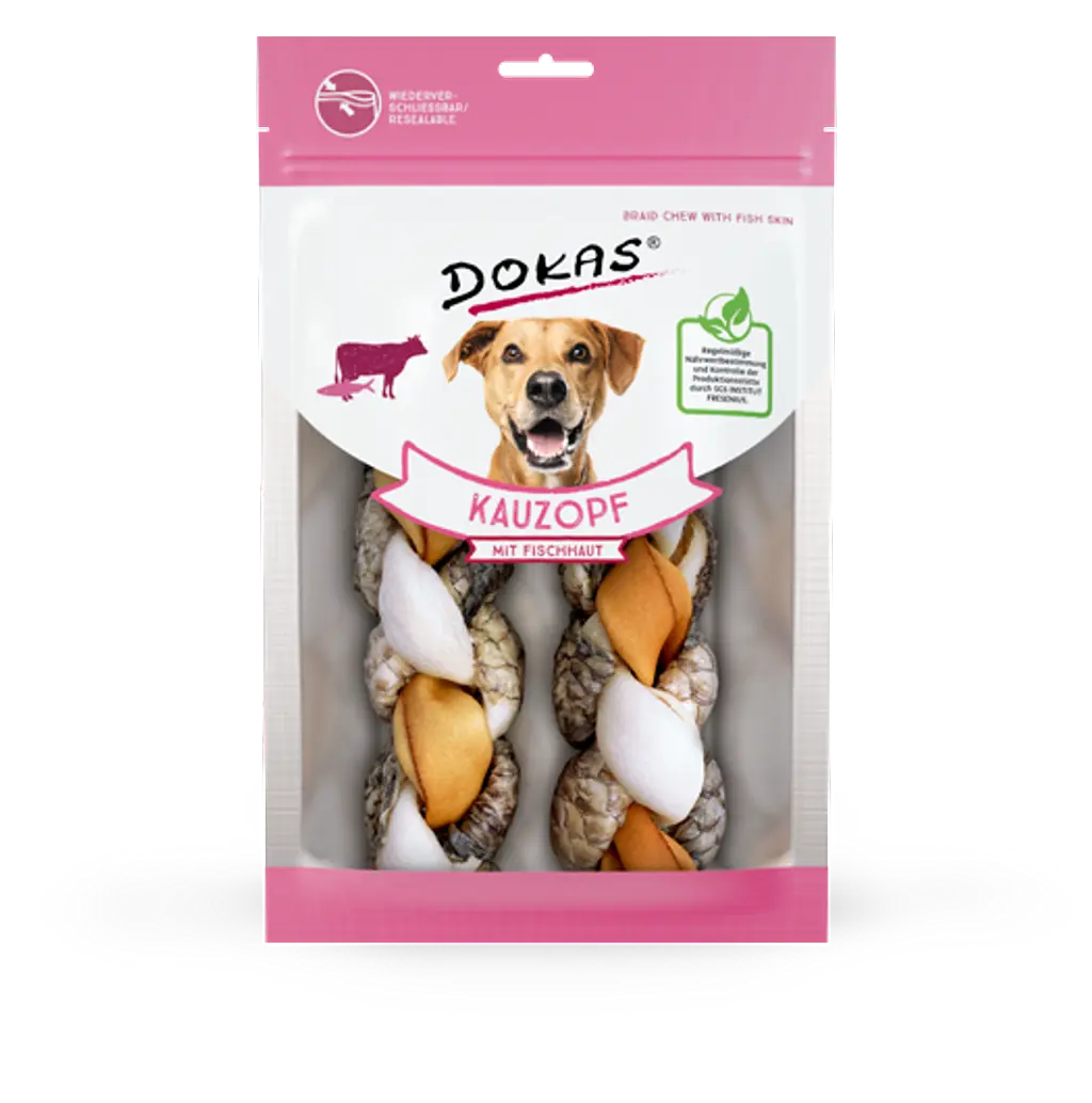 DOKAS TRENZA DE BUEY CON PIEL DE PESCADO 120GR